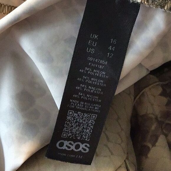 ASOS Pants Women’s Snakeskin Cargo Wide Leg Pockets High Rise Size 12 - Picture 9 of 14